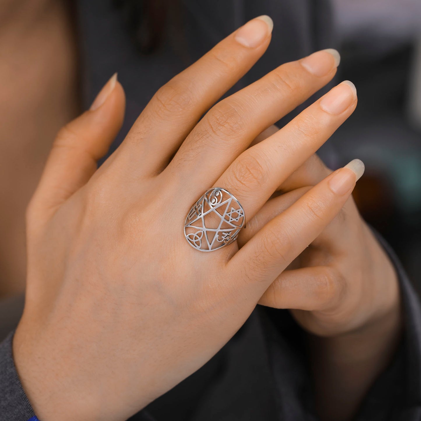 Bague Spirituelle Étoile à Six Branches