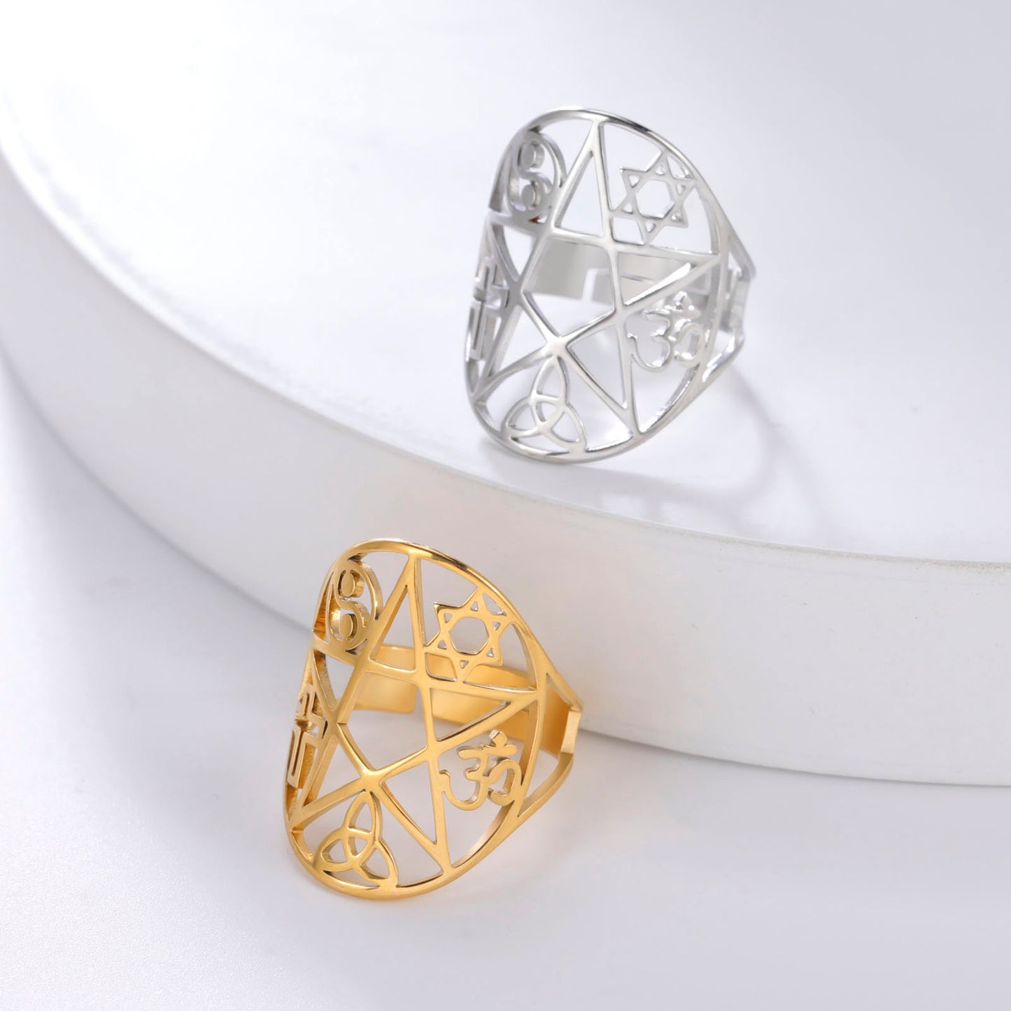 Bague Spirituelle Étoile à Six Branches