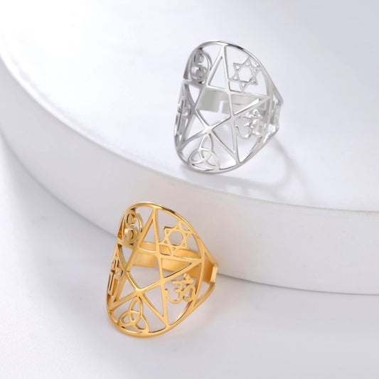 Bague Spirituelle Étoile à Six Branches